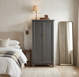 Oriental Weathered Gray Tall Narrow Noodle Cabinet Armoire GB033S