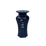 Navy blue ceramic pedestal stand