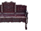 Vintage Chinese Oriental Rosewood Mother of Pearl Long Bench Chaise ws4669S