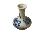 Decorative blue and white riverside vase