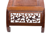 Rustic brown wood Kang table with scroll foot design