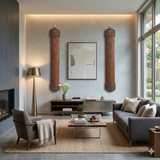 Pair Chinese Relief Characters Couplet Brick Red Golden Wood Panels cs6044S