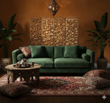 Quality Handmade Golden Color Grape Leave  Motif Metal Panel Screen Divider mh129S