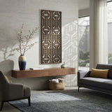47.5" Rectangular Raw Plain Wood Geometric Pattern Wall Panel ws746S