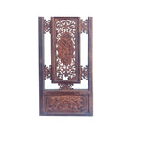 Chinese Vintage Restored Wood Carving Brown Wall Hanging Art ws4237S