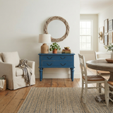 Rough Wood Blue Lacquer 2 Drawers Sideboard Credenza Table Cabinet ws3291S