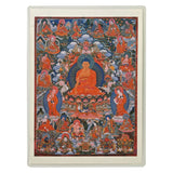 Tibetan Sakyamuni-Siddhartha Gautama-釋迦牟尼佛 And Eighteen Arhat 十八阿羅漢 Thangka Card TBS109