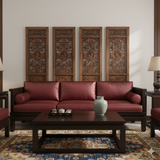 Set of 4 Vintage Chinese Eight Immortal Theme Wood Tall Panel Screen Divider cs6973S