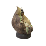Handmade Ceramic Kwan Yin on Lotus Leaf Base – Spiritual Home Décor & Feng Shui Gift ws3063S