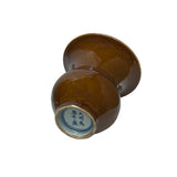 Small bulbous coffee brown vase