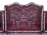 Vintage Chinese Oriental Rosewood Mother of Pearl Long Bench Chaise ws4669S