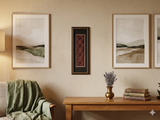 Chinese Red Embroidery Textile Framed Art Home Decor