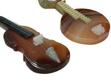 Collectible Agate Stone Instrument Figurines with Display Stand