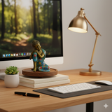 Vintage Cloisonne Enamel Lotus Resting Buddha Metal Statue GB204S