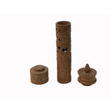 Handmade Oriental Incense Holder Container with Scenic Carving