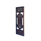 Chinese Vintage Restored Wood Carving Brown Wall Hanging Art ws4237S