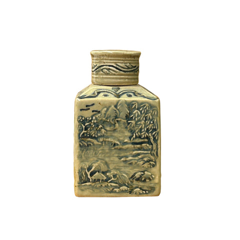 Cream celadon porcelain container