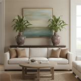 Vintage Copper Red Phoenix Flower Graphic Foo Dog Ear Ceramic Fat Pot Vase ws3521S