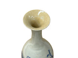 Decorative Oriental Porcelain Vase Blue White Bird Motif Tall Elegant Slim Vase Design