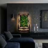 Chinese Vintage Spinach Green Stone Scenery Carving Table Top Wall Panel Display cs5090S