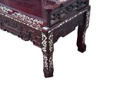 Vintage Chinese Oriental Rosewood Mother of Pearl Long Bench Chaise ws4669S