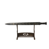 a Chinese Mixed Metal Decorative Fengshui sword Display