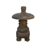 24" Distressed Stone Round Lotus Pattern Stack Lantern Display Art ws4974S