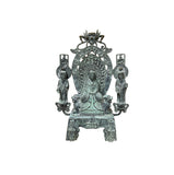 Chinese Rustic Oxidized Patina Buddha Guardian Deity Metal Buddha Statue GB002S