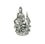 Chinese Handcrafted GuanYin Bodhisattva on Dragon White Porcelain Statue GB016S