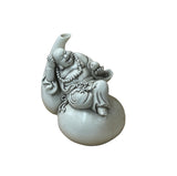 Oriental Distressed White Happy Laughing Buddha Gourd Porcelain Figure GB021S