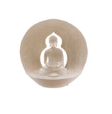 White Crystal Glass Liuli Pate-de-Verre Arch Backdrop Buddha Statue GB027S