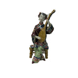 Chinese Porcelain Qing Style Dressing Holding Pipa Lady Figure GB058S