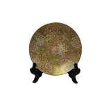 9.5" Handmade Porcelain Charger Plate Golden Flower Graphic GB080S