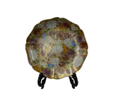 9.75" Handmade Porcelain Charger Plate Golden Flower Graphic GB081S