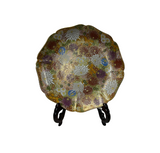 9.75" Handmade Porcelain Charger Plate Golden Flower Graphic GB081S