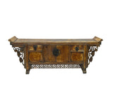 39" Distressed Vintage Chinese Carving Point Edge Chest Table Stand GB104S