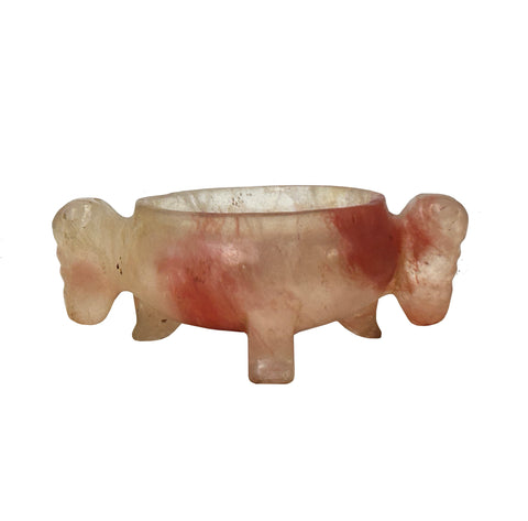 Pink Red Crystal Color Stone Powder Resin Tri-Leg Ding Shape Container GB105S