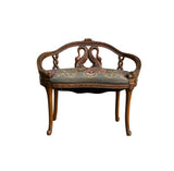 Vintage Neoclassical Swan Accent Cushion Seat Bench Side Chair GB109S