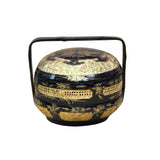 Vintage Oriental Black Golden Graphic Stack Wedding Basket Display GB131S