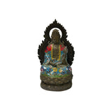 Vintage Cloisonne Enamel Lotus Bodhisattva Metal Buddha Statue GB182S
