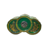 Oriental Bright Green Flower Bird Graphic Circles Shape Container Box GB206S