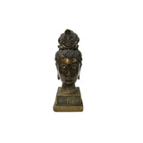 Vintage Bronze Patinated Bodhisattva Bust Buddha Metal Statue GB212S