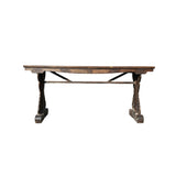 Vintage Oriental Natural Brown Ru Yi Relief Carving Altar Console Table GB236S