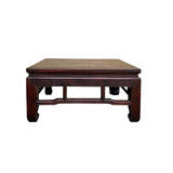 Reddish Brown Stain Square Ming Style Kang Low Coffee Table Stand GB237S