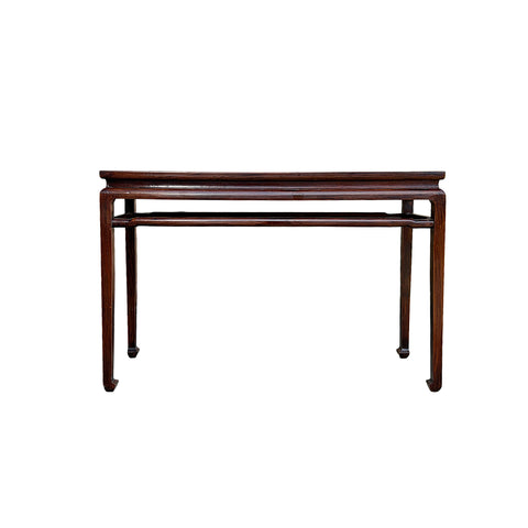 Vintage Oriental Brown Stain Ming Style Simple Altar Console Table GB241S