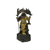 Vintage Cloisonne Yellow Enamel General Guan Yu Warrior Metal Statue GB244S