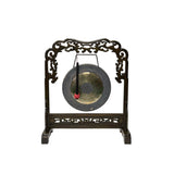 Chinese Distressed Brown Cloud Scroll Wood Gong Display Rack GB251S