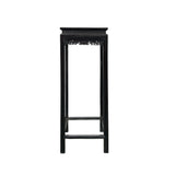Black Square Golden Chinese Engravement Tall Plant Stand Pedestal Table GB256S