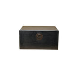 Oriental Plain Surface Dark Brown Black Wood Small Trunk Chest Box GB258S