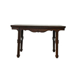 Oriental Brown Stain Tall Legs Rectangular Display Easel Stand Table GB261S